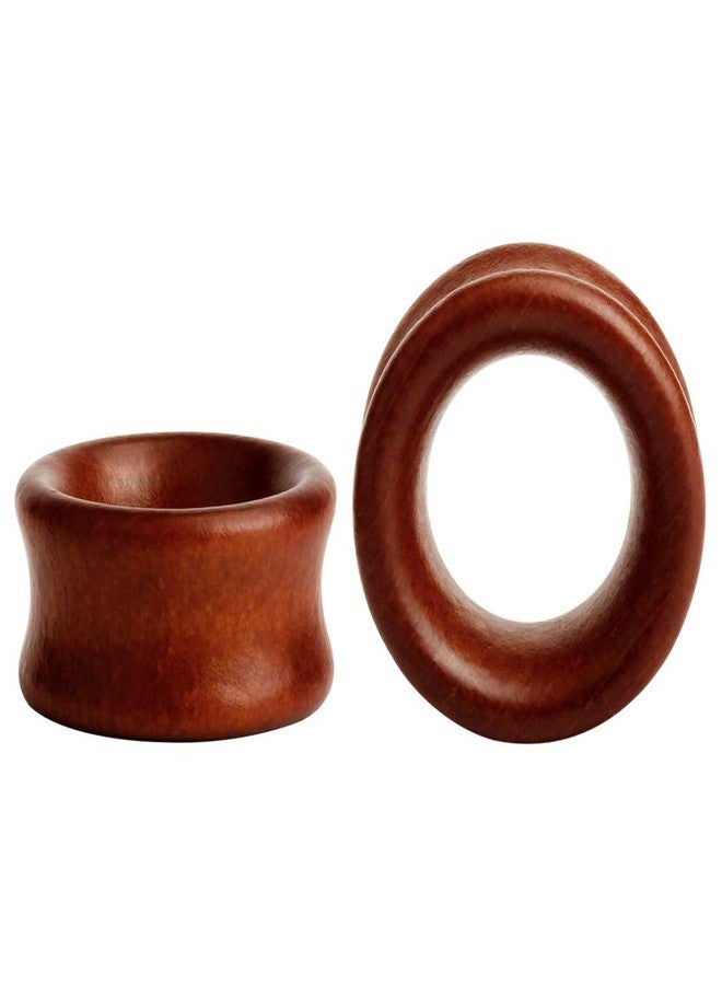 TBOSEN 8PCS Large Double Flared Brown Black Organic Wood Saddle Plugs Flesh Tunnels Stretching Punk Piercings Expanders Ear Gauges Set, Wood - Image 2